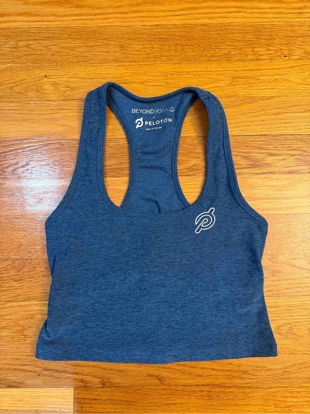 Beyond Yoga x Peloton Crop Tank Top/Sports Bra Spacedye Blue - Size Est. Small